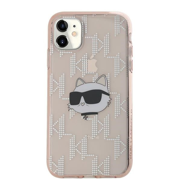 Karl Lagerfeld IML Choupette Head &amp; Monogram case for iPhone 11 / Xr - pink