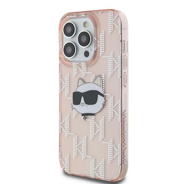Karl Lagerfeld IML Choupette Head &amp; Monogram case for iPhone 13 Pro / 13 - pink
