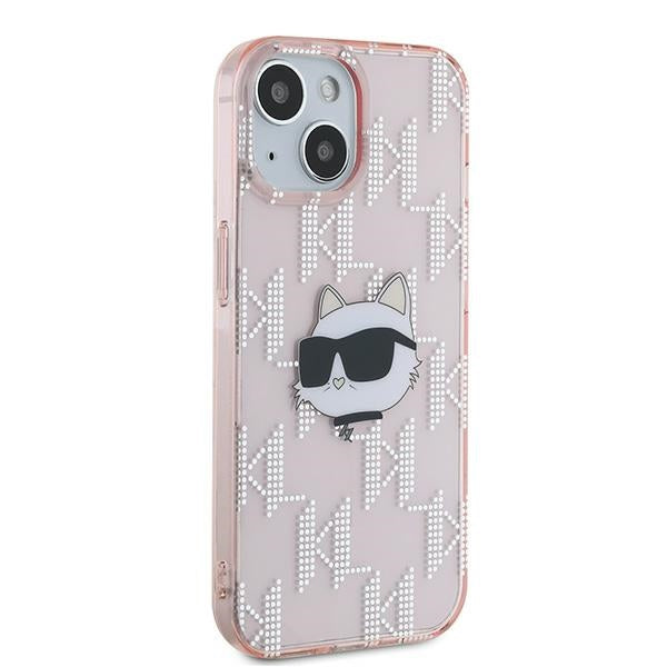 Karl Lagerfeld IML Choupette Head &amp; Monogram case for iPhone 13 - pink
