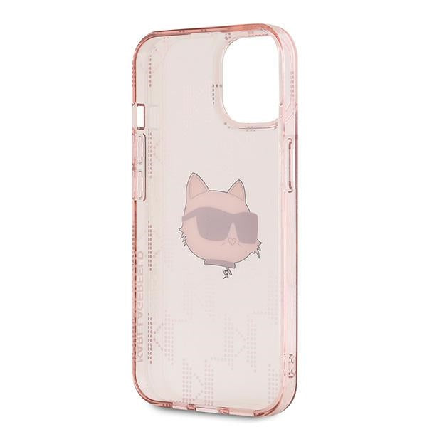 Karl Lagerfeld IML Choupette Head &amp; Monogram case for iPhone 13 - pink