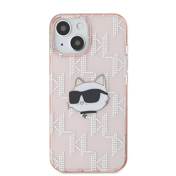 Karl Lagerfeld IML Choupette Head &amp; Monogram case for iPhone 13 - pink