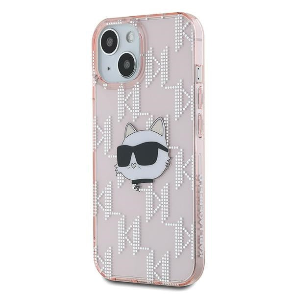Karl Lagerfeld IML Choupette Head &amp; Monogram case for iPhone 13 - pink