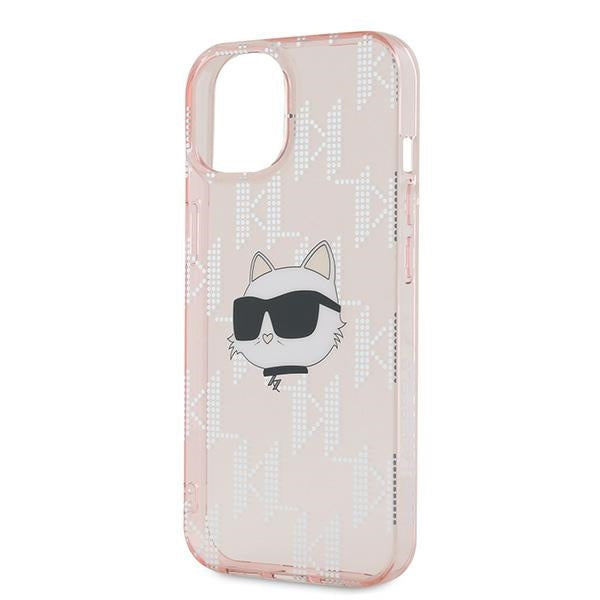 Karl Lagerfeld IML Choupette Head &amp; Monogram case for iPhone 13 - pink