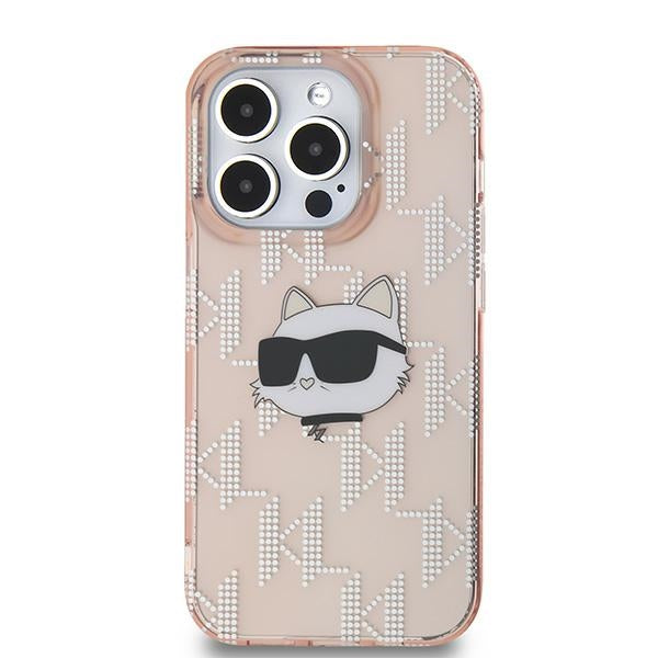 Karl Lagerfeld IML Choupette Head &amp; Monogram case for iPhone 14 Pro Max - pink