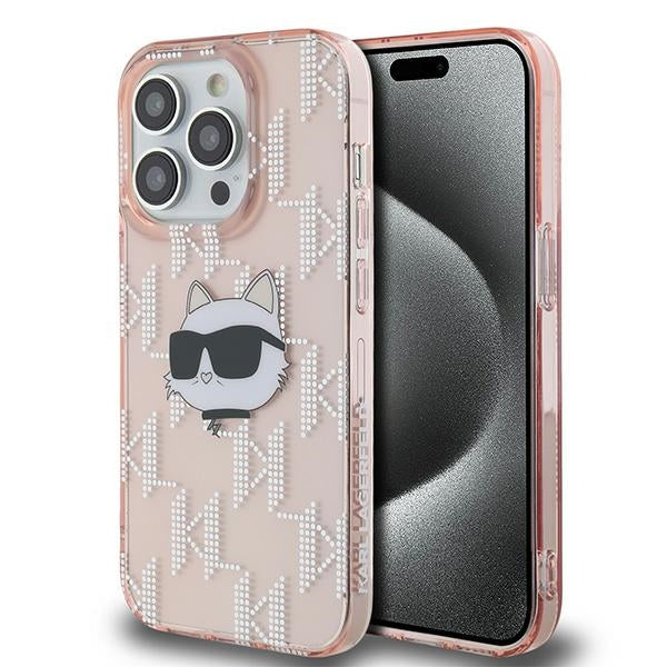 Karl Lagerfeld IML Choupette Head &amp; Monogram case for iPhone 14 Pro Max - pink
