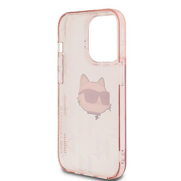 Karl Lagerfeld IML Choupette Head &amp; Monogram case for iPhone 14 Pro Max - pink