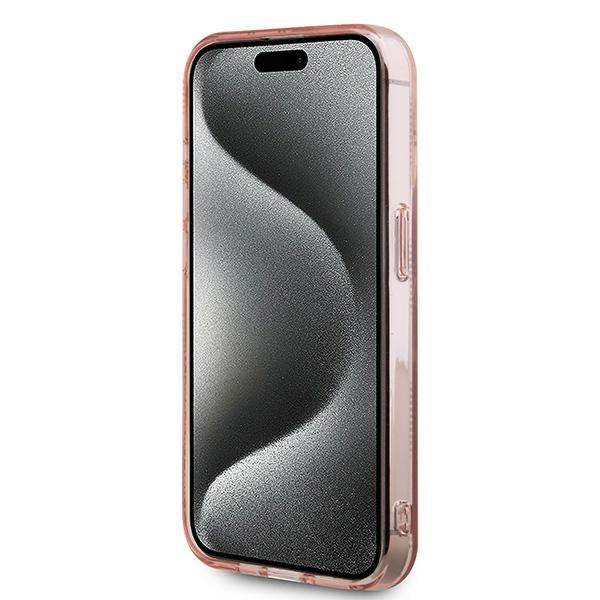 Karl Lagerfeld IML Choupette Head &amp; Monogram case for iPhone 15 Pro - pink