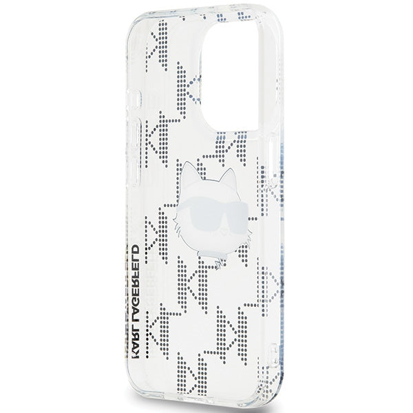 Karl Lagerfeld IML Choupette Head &amp; Monogram case for iPhone 15 Pro - transparent