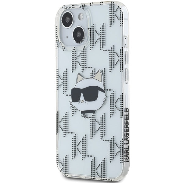 Karl Lagerfeld IML Choupette Head &amp; Monogram case for iPhone 15 / 14 / 13 - transparent