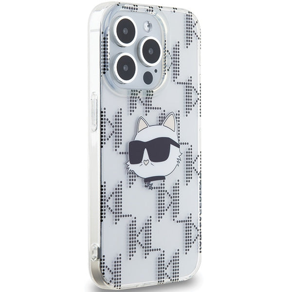 Karl Lagerfeld IML Choupette Head &amp; Monogram case for iPhone 15 Pro Max - transparent