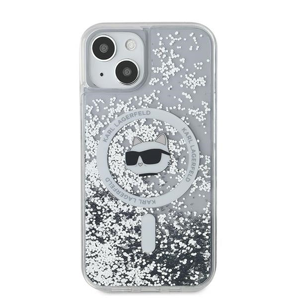 Karl Lagerfeld Liquid Glitter Choupette Head MagSafe case for iPhone 13 - transparent