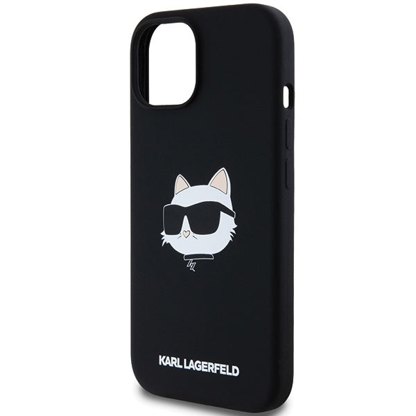 Karl Lagerfeld Silicone Choupette Head MagSafe Case for iPhone 15 Plus / 14 Plus - Black