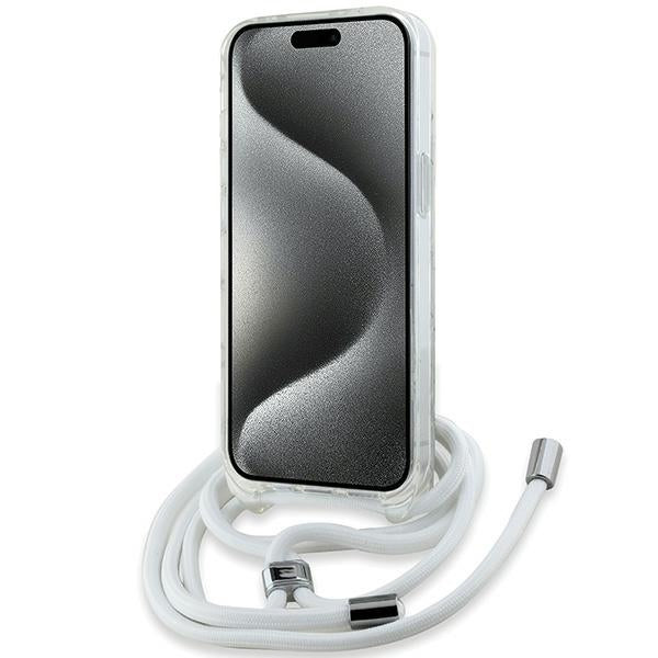 Karl Lagerfeld IML Crossbody Monogram Karl & Choupette Head MagSafe Case for iPhone 15 / 14 / 13 - Transparent