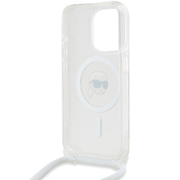 Karl Lagerfeld Crossbody IML Karl Head MagSafe case for iPhone 15 Pro Max - transparent