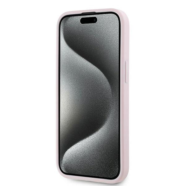 Karl Lagerfeld Diagonal Quilted Script case for iPhone 15 Plus / 14 Plus - pink