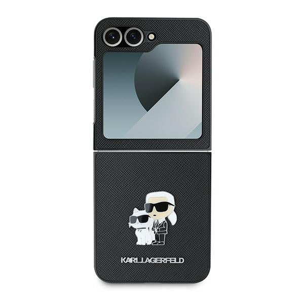 Karl Lagerfeld Saffiano Metal Pin Case for Samsung Galaxy Z Flip 6 - Black