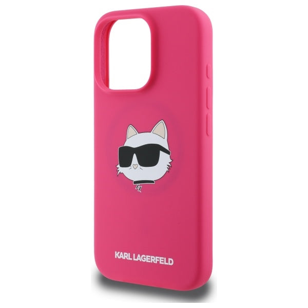 Karl Lagerfeld Silicone Choupette Head MagSafe iPhone 16 Pro Case - Pink