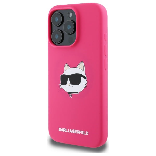 Karl Lagerfeld Silicone Choupette Head MagSafe iPhone 16 Pro Case - Pink