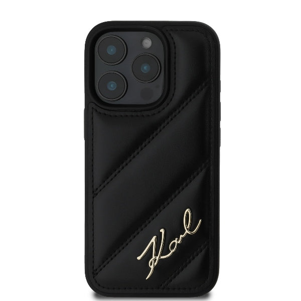 Karl Lagerfeld Quilted Signature iPhone 16 Pro Max Case - Black
