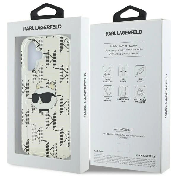 Karl Lagerfeld IML Choupette Head Electroplated iPhone 16 Case - Clear