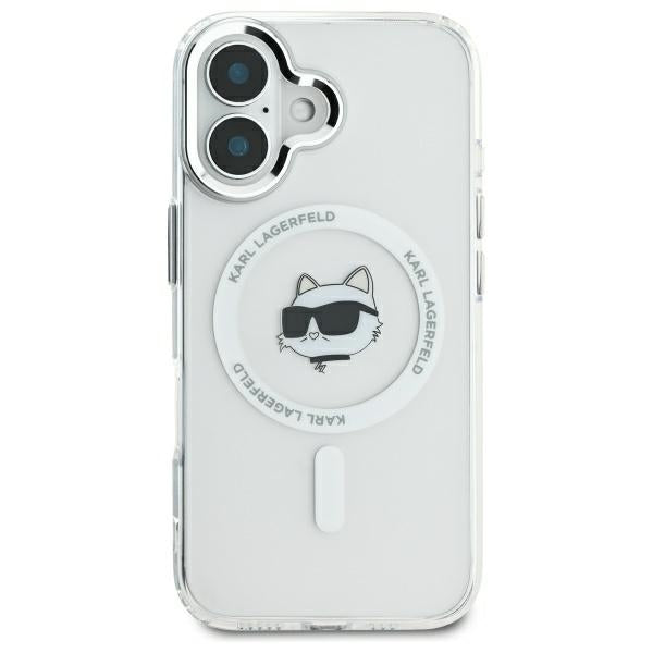 Karl Lagerfeld IML Metal Choupette Head MagSafe case for iPhone 16 Plus - white