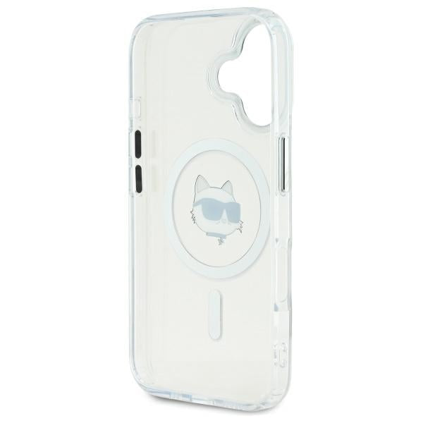 Karl Lagerfeld IML Metal Choupette Head MagSafe case for iPhone 16 Plus - white