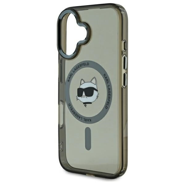 Karl Lagerfeld IML Metal Choupette Head MagSafe iPhone 16 Case - Black