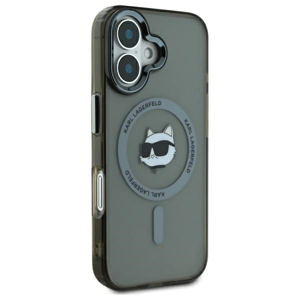 Karl Lagerfeld IML Metal Choupette Head MagSafe iPhone 16 Case - Black