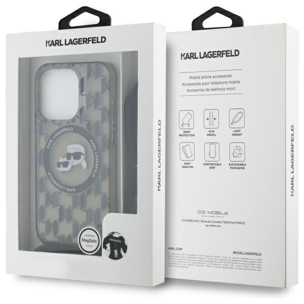 Karl Lagerfeld IML Crossbody Monogram Karl &amp; Choupette Head MagSafe Case for iPhone 16 Pro - Black