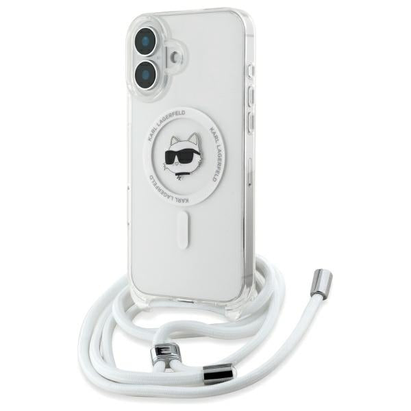Karl Lagerfeld IML Choupette Head &amp; Cord Magsafe iPhone 16 Case - Clear