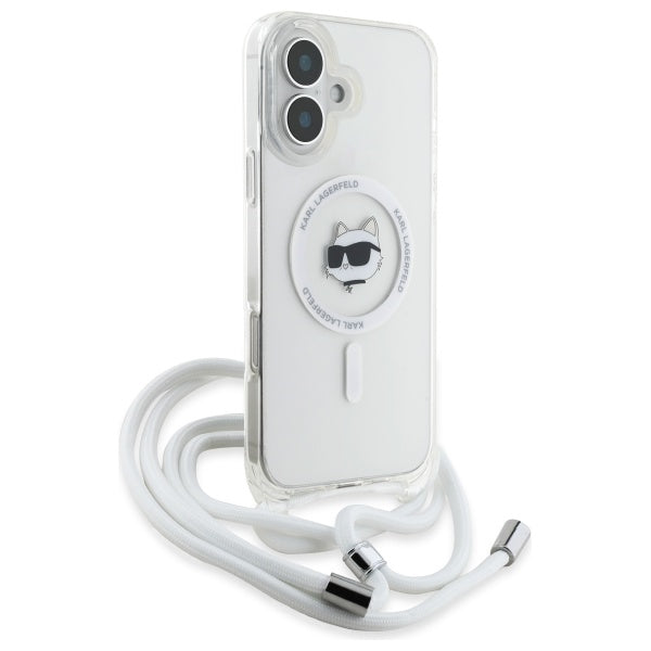 Karl Lagerfeld IML Choupette Head &amp; Cord Magsafe iPhone 16 Case - Clear