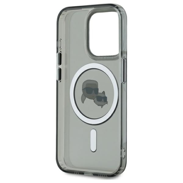 Karl Lagerfeld KLHMP15LHLSKCK iPhone 15 Pro 6.1" black/black hardcase IML Metal Karl&amp;Choupette Head MagSafe