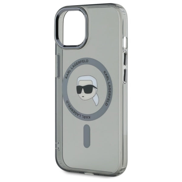 Karl Lagerfeld KLHMP15SHLSKIK iPhone 15 6.1" black/black hardcase IML Metal Karl Head MagSafe