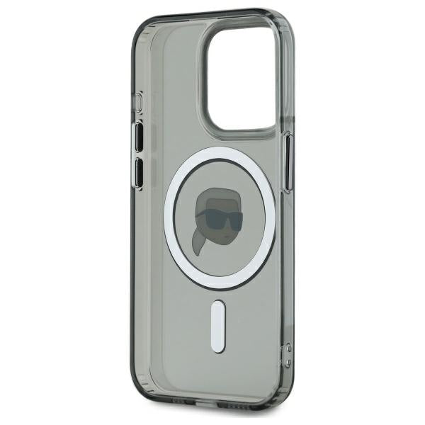 Karl Lagerfeld KLHMP15XHLSKIK iPhone 15 Pro Max 6.7" black/black hardcase IML Metal Karl Head MagSafe