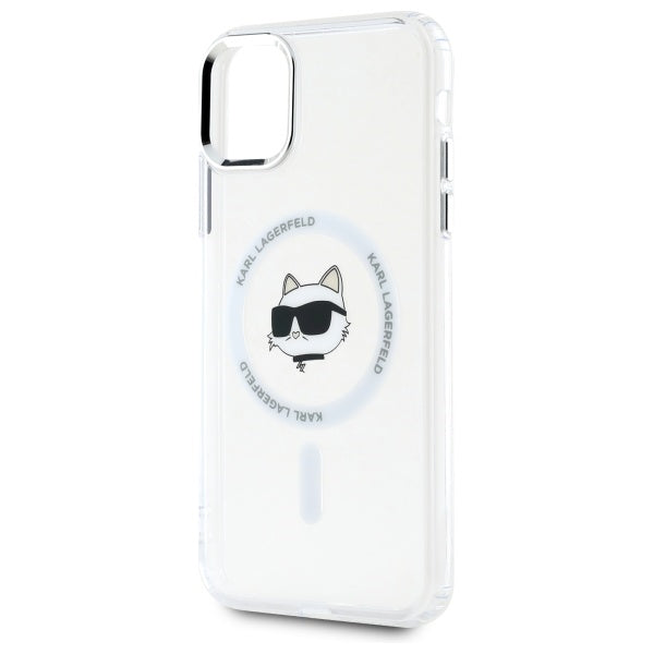 Karl Lagerfeld IML Metal Choupette Head MagSafe iPhone 11 Case - White