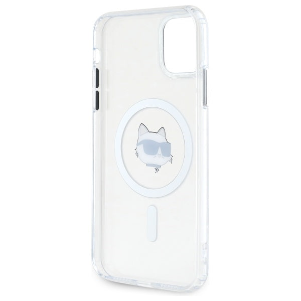 Karl Lagerfeld IML Metal Choupette Head MagSafe iPhone 11 Case - White