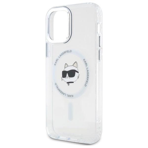 Karl Lagerfeld IML Metal Choupette Head MagSafe iPhone 12 Case - White