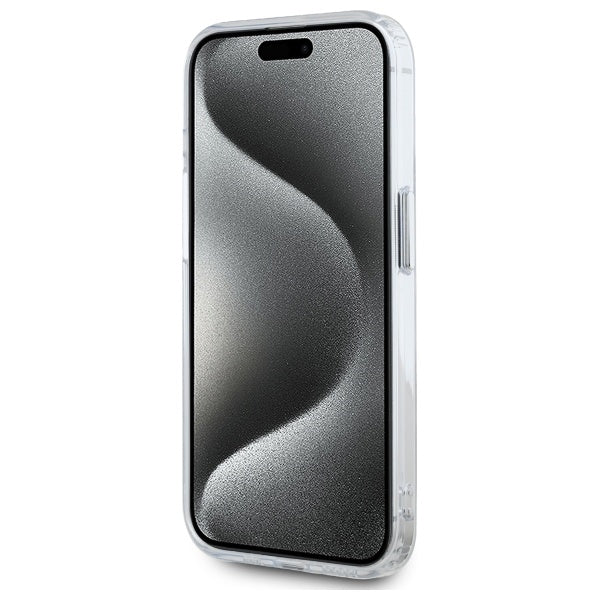 Karl Lagerfeld IML Metal Choupette Head MagSafe iPhone 15 Pro Case - White