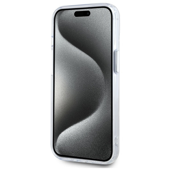 Karl Lagerfeld IML Metal Choupette Head MagSafe iPhone 15 Plus Case - White