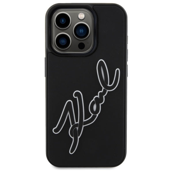 Karl Lagerfeld 3D Rubber Signature case for iPhone 15 Pro - black