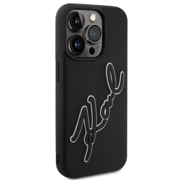 Karl Lagerfeld 3D Rubber Signature case for iPhone 15 Pro - black