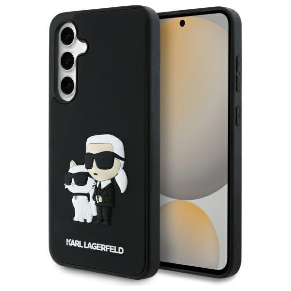 Karl Lagerfeld 3D Rubber Karl&amp;Choupette Case for Samsung Galaxy S24 FE - Black