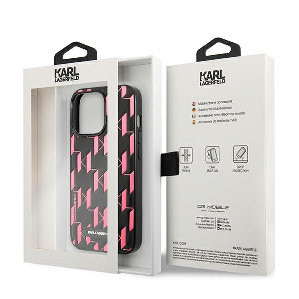 Karl Lagerfeld Monogram Plaque iPhone 13 Pro / 13 6.1" Case - Pink