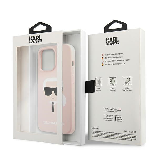 Karl Lagerfeld Silicone Karl`s Head Case for iPhone 13 Pro / 13 6.1" - Light Pink