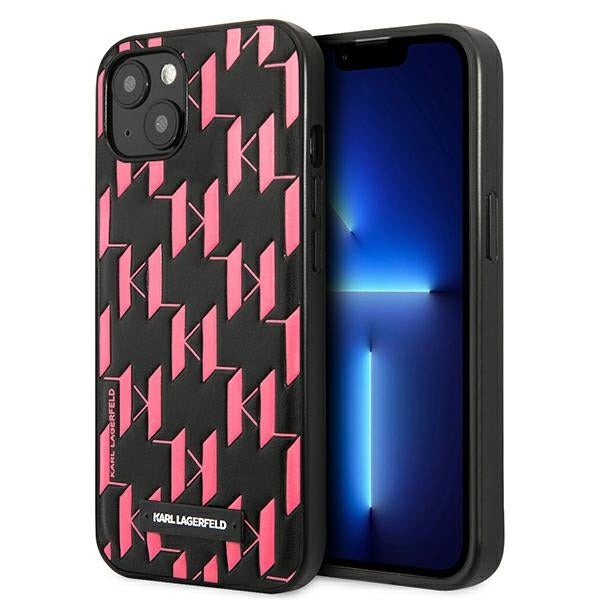 Karl Lagerfeld Monogram Plaque Case for iPhone 13 / 14 / 15 6.1" - Pink