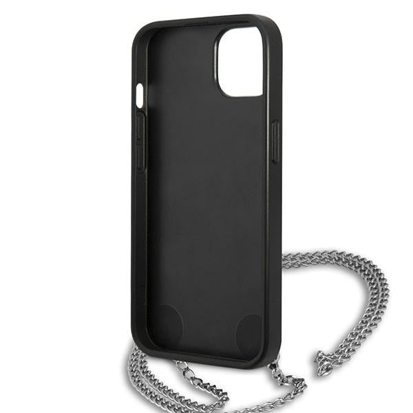 Karl Lagerfeld Leather Textured and Chain Case for iPhone 13 / 14 / 15 6.1" - Black