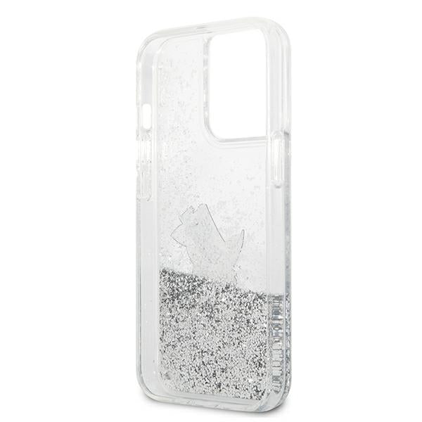Karl Lagerfeld Liquid Glitter Choupette Fun case for iPhone 13 Pro Max 6.7" - silver
