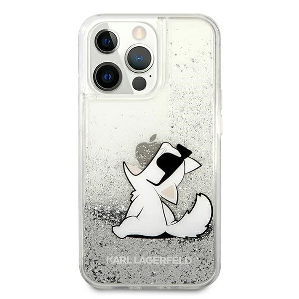 Karl Lagerfeld Liquid Glitter Choupette Fun case for iPhone 13 Pro Max 6.7" - silver
