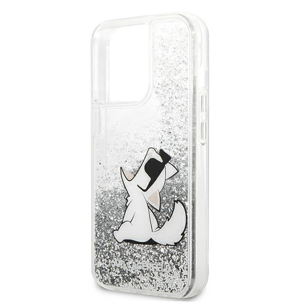 Karl Lagerfeld Liquid Glitter Choupette Fun case for iPhone 13 Pro Max 6.7" - silver