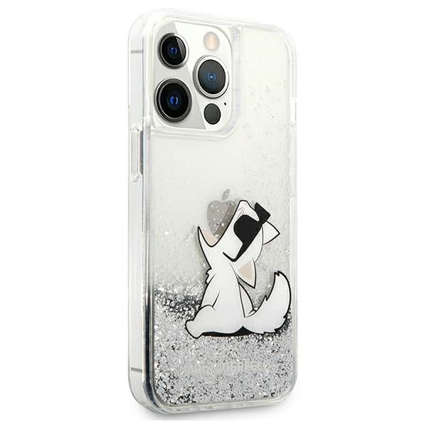 Karl Lagerfeld Liquid Glitter Choupette Fun case for iPhone 13 Pro Max 6.7" - silver